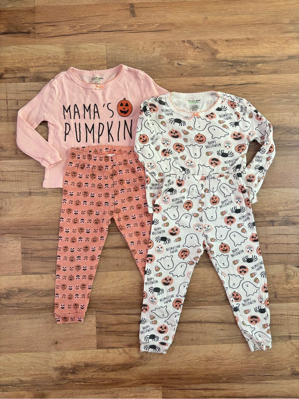 Chick Pea Girls Pumpkin Ghost Pajama Set
